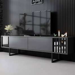Hanah Home Soporte para TV Chrome Line Antracita y Negro